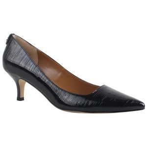 J. Renee 13 W Black Faux Crinkle Patent Leather